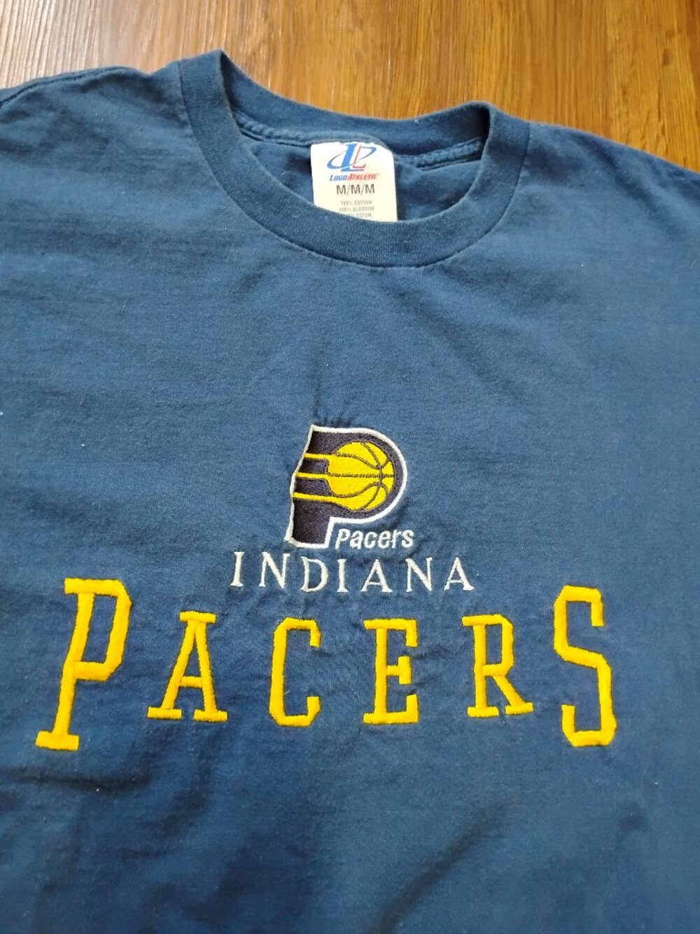 Vintage Logo Athletic Indiana Pacers Embroidered T-Shirt